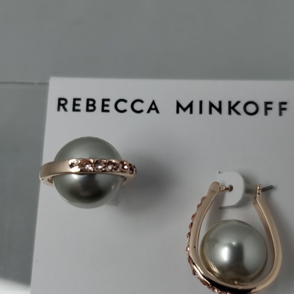 Rebecca Minkoff Rose Gold Imitation gray Pearl Door Knocker - Picture 2 of 4